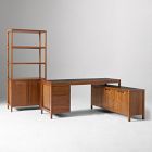 Hughes L-Shaped Desk with File &amp; Storage Cabinets (68") &amp; Tall Bookcase (34") Set