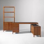 Hughes L-Shaped Desk with File &amp; Storage Cabinets (68") &amp; Tall Bookcase (34") Set