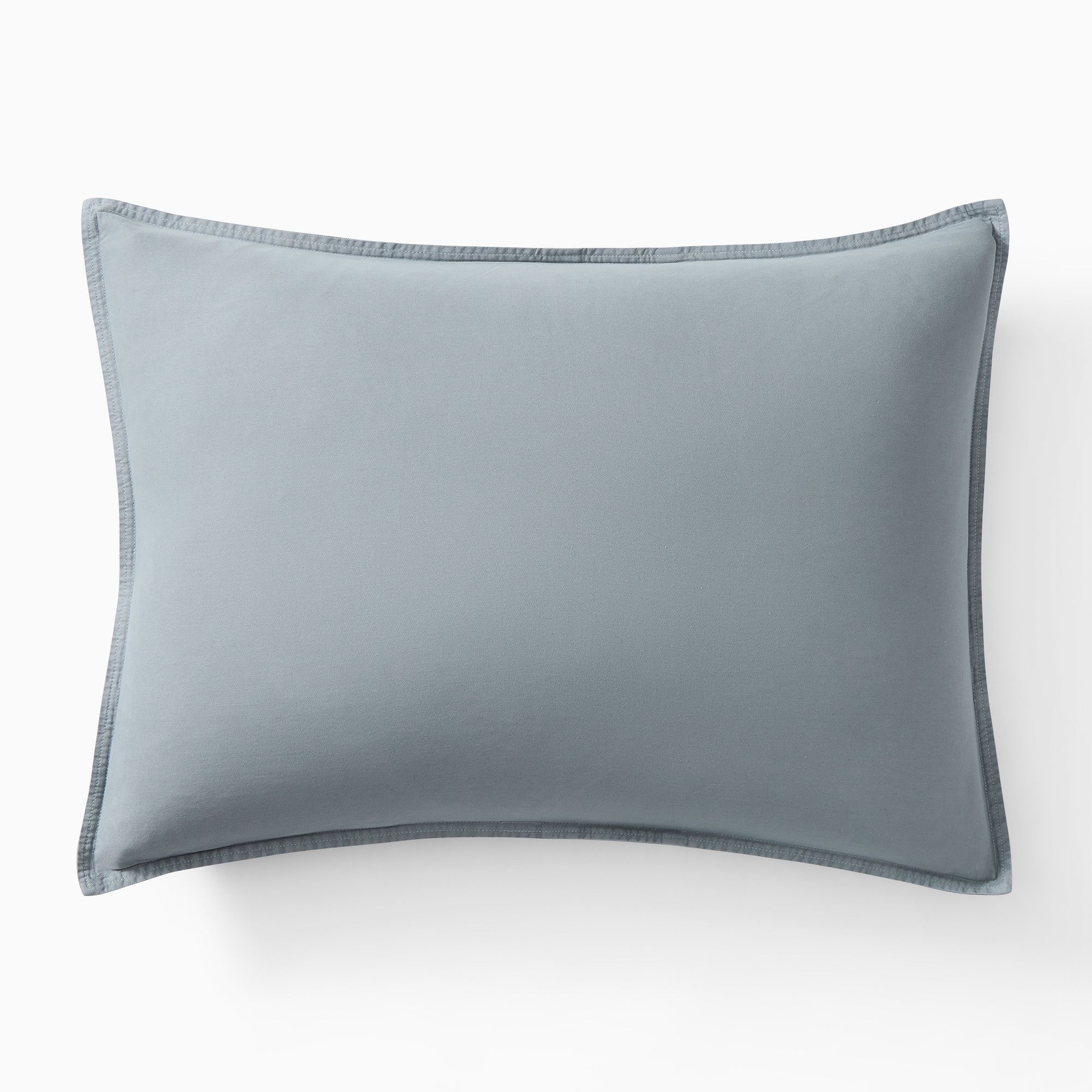 Brushed TENCEL™ Twill Euro Shams - Chambray