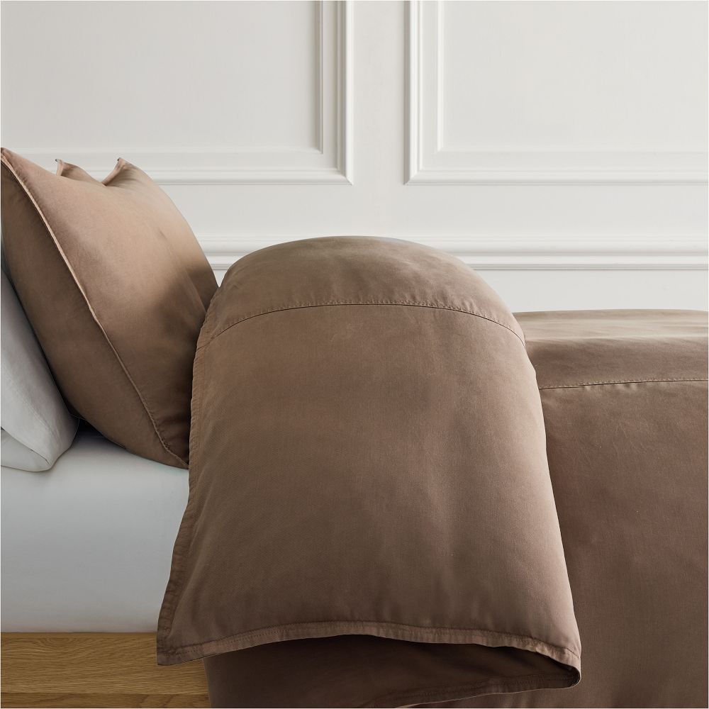 Brushed TENCEL™ Twill Queen/Full Duvet Cover and Twill Shams