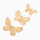 Butterfly Rattan Wall Art (Set of 3)