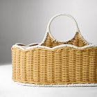 Scallop Rattan Diaper Caddy