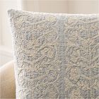 Embroidered Linear Floral Pillow Cover