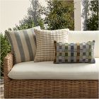 Blue Striped Plaid Outdoor Pillow Set