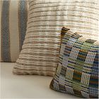 Blue Striped Plaid Outdoor Pillow Set
