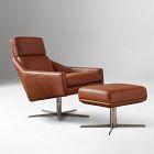 Austin Leather Swivel Chair &amp; Ottoman Set