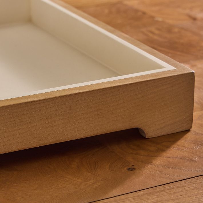 Two-Tone Wood Tray, Blonde Ash Decor | West Elm