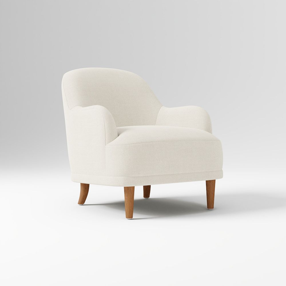 Emmie Chair - Twill Alabaster, Cool Walnut