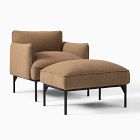 Penn Upholstered Outdoor Lounge Chair w/ Ottoman