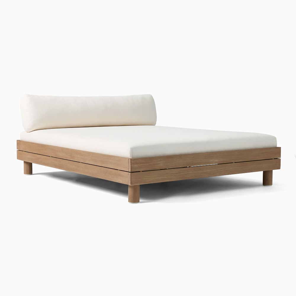 Cusco Outdoor Daybed - Wood, Reef, Crosshatch Weave, Alabaster