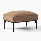 Penn Outdoor Ottoman, Upholstered, Dark Bronze, Outdoor Chenille, Bark