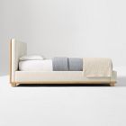 Aggie Cerused Wood &amp; Upholstered Bed