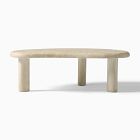 Cannellini Faux Travertine Outdoor Coffee Table (47")