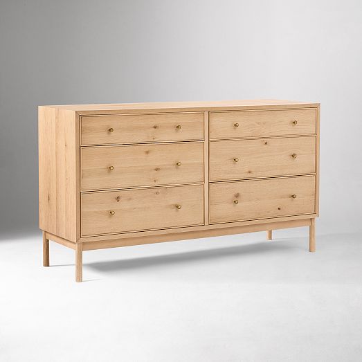 slim fit dress slacks Cali 6-Drawer Oak Dresser
