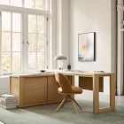 Cutler Oak L-Shaped Storage Desk (68")