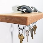 Nook Woodworking Floating Shelf with Key Hooks (6"&ndash;36")