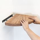 Nook Woodworking Floating Corner Shelf with Rounded Edge (12"&ndash;16")