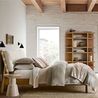 European Flax Linen Cotton Pick Stitch Quilt & Shams