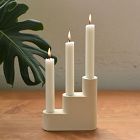 Misewell Step Ceramic Candelabra - White