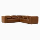 Leo Motion Reclining Leather 5-Piece L-Shaped Sectional (119")