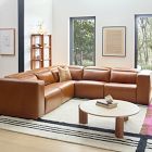 Leo Motion Reclining Leather 5-Piece L-Shaped Sectional (119")