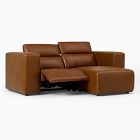 Leo Motion Reclining Leather Small 2-Piece Chaise Sectional (92.5")