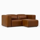 Leo Motion Reclining Leather Small 2-Piece Chaise Sectional (92.5")