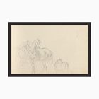 Sketched Horses Framed Wall Art