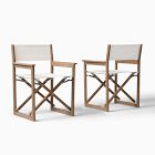Cusco Outdoor Folding Directors Chairs, Wood, Textilene, Reef, White, Set Of 2