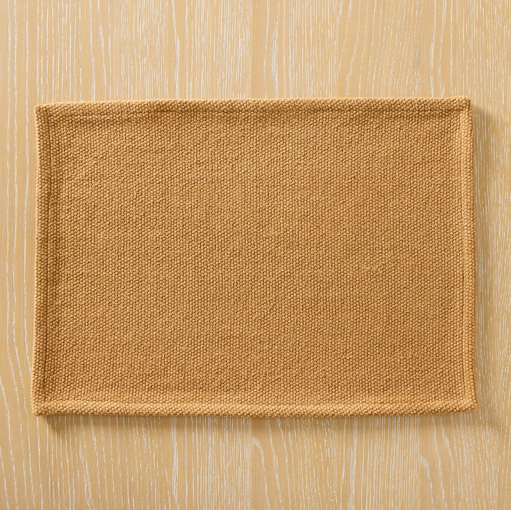 Textured Canvas Cotton Placemat Sets - Golden Oak, Set of 4