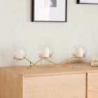 Open Box: 3-Piece Glass Globe Candleholder - Antique Brass