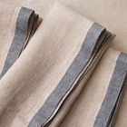 European Linen Contrast Border Napkins (Set of 4)