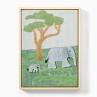 Elephant Family Framed Felt Wall Art