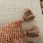 Two-Tone Chunky Linen Tassels Pillow Cover