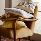 Embroidered Linear Floral Pillow Cover