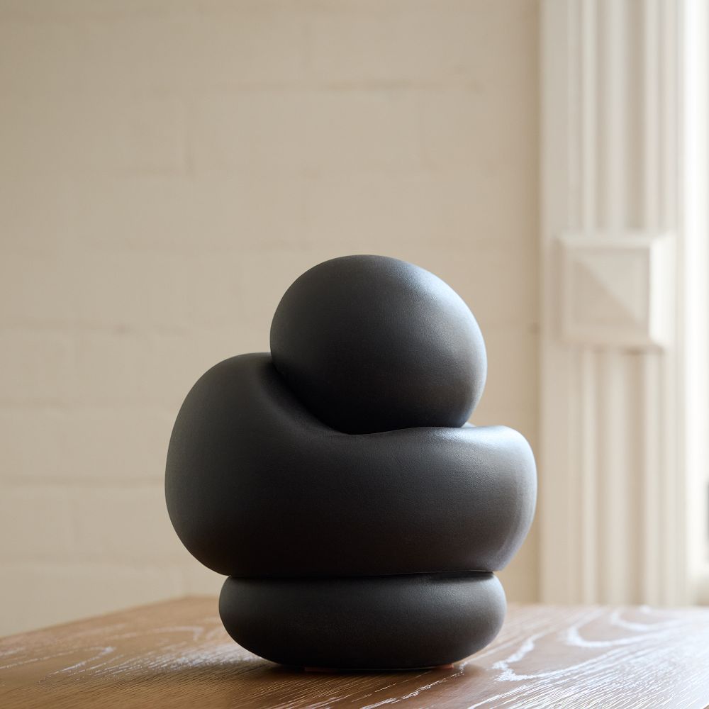 Clara Ceramic Objects - Black, 8.5 Inches