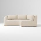 Open Box: Aviana Left Arm Wedge Return Sofa Bench - Performance Distressed Velvet Sand, Cool Walnut