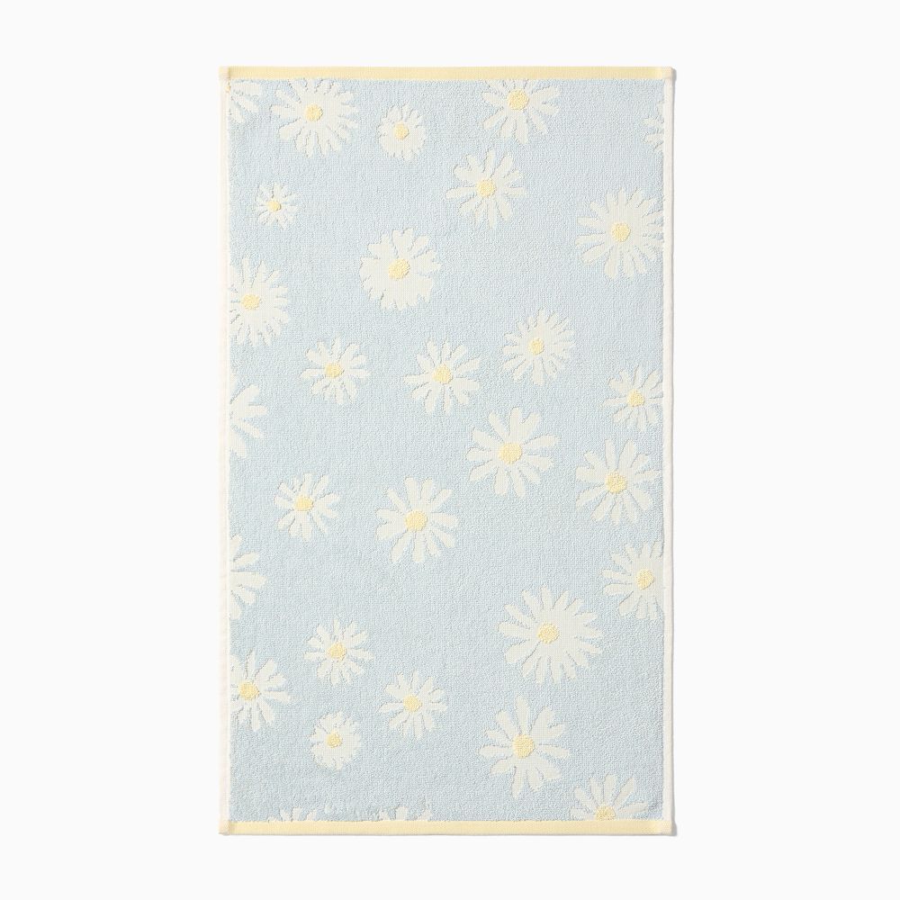 Daisy Carved Towels - Pale Blue