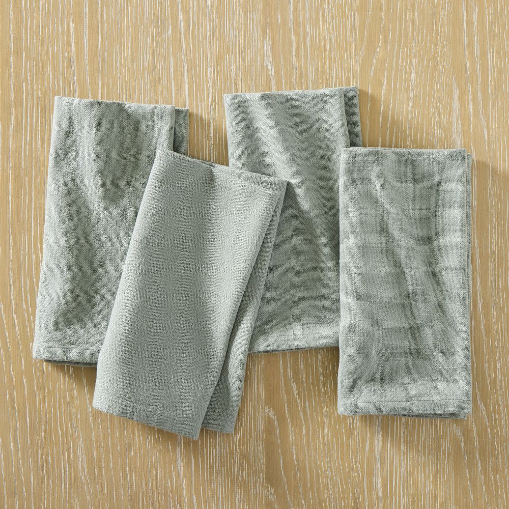 Slub Cotton 20" x 20" Napkin Sets - 20x20, Eucalyptus, Set of 8