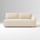 Open Box: Aviana Right Arm 2-Seat Sofa, Bench Seat - Deluxe Velvet Sand, Cool Walnut