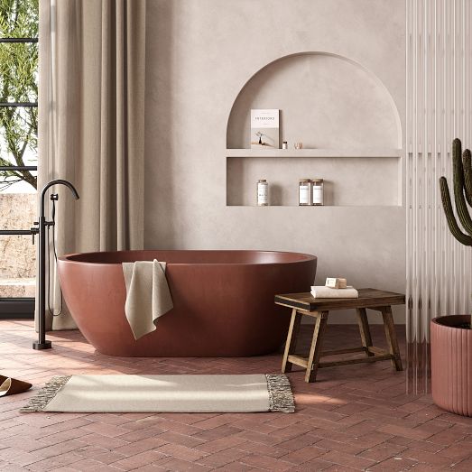 新品ピーチウッド無垢材・クロームメッキ15インチ380mmMOMOピッチ70mm Mini Maui Freestanding Bathtub 55
