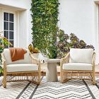 Tulum Outdoor Lounge Chairs &amp; Concrete Pedestal Round Side Table Set