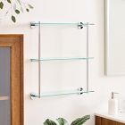 Modern Overhang Triple Glass Bathroom Shelf
