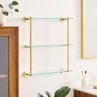 Modern Overhang Triple Glass Bathroom Shelf