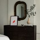 Modern Artful Bronze Metal Wall Mirror