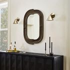 Modern Artful Bronze Metal Wall Mirror