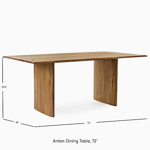 Anton Solid Wood Dining Table (72