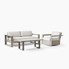 Portside Outdoor Sofa (75"), Swivel Chair &amp; Concrete Coffee Table Set