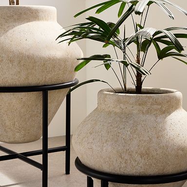 woven planter Sisal Weave Planter Set of 3, Tall Campania International Indigo Rain