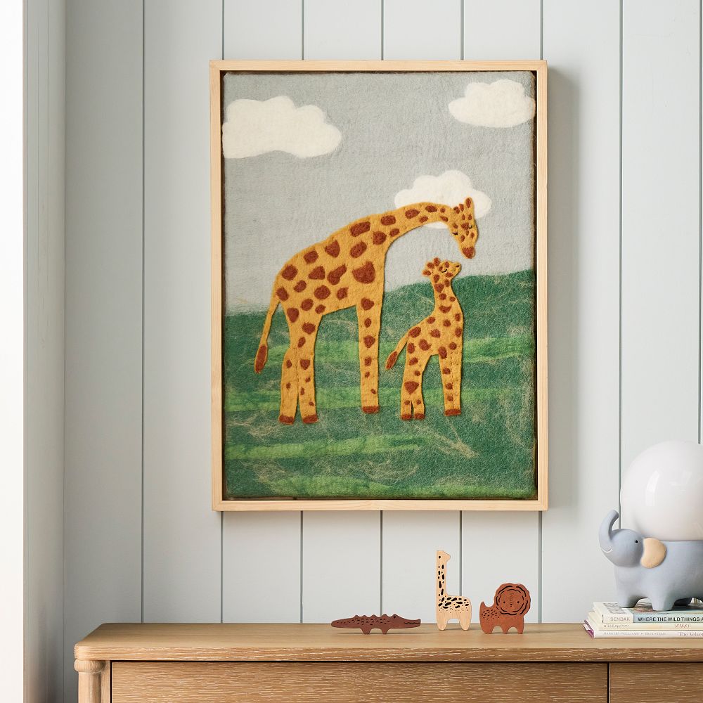 Giraffe Family Framed Felt Wall Art | West Elm